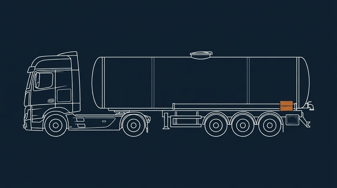 Rubber-lined chemical tanker for ADR class 8